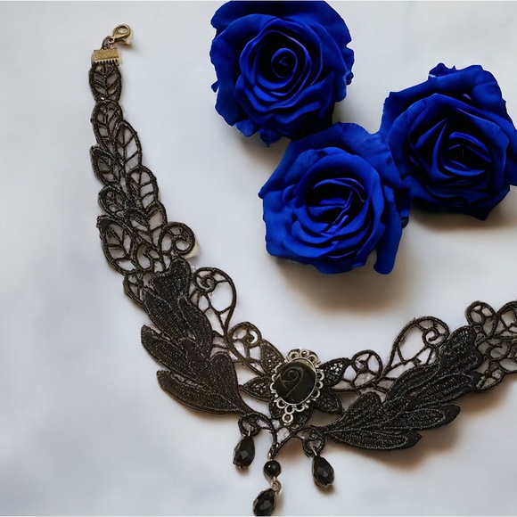 Jewelry - Retro Style Black Rose Collar‎ Necklace Faux Fashion Jewelry